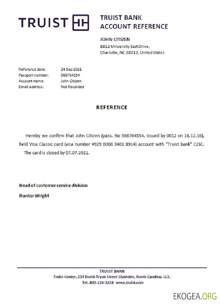 Référence USA , Truist bank , closure